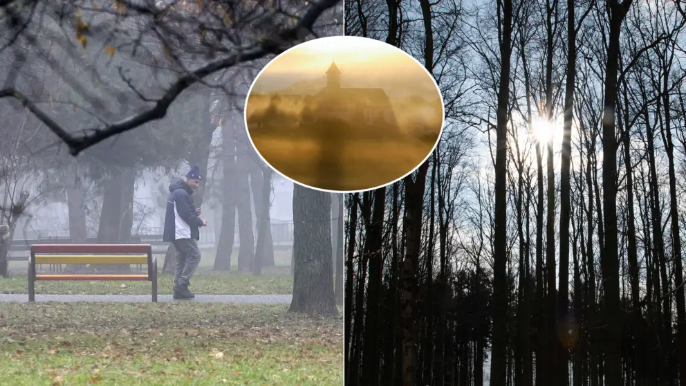 zima hmla slnko počasie