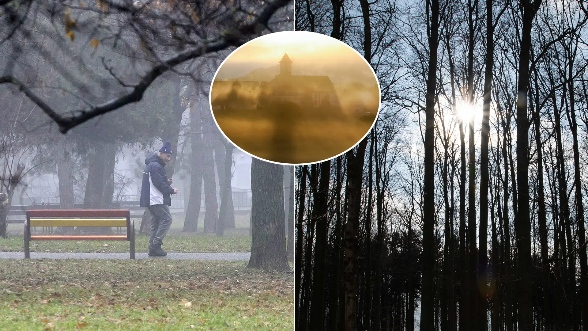 zima hmla slnko počasie