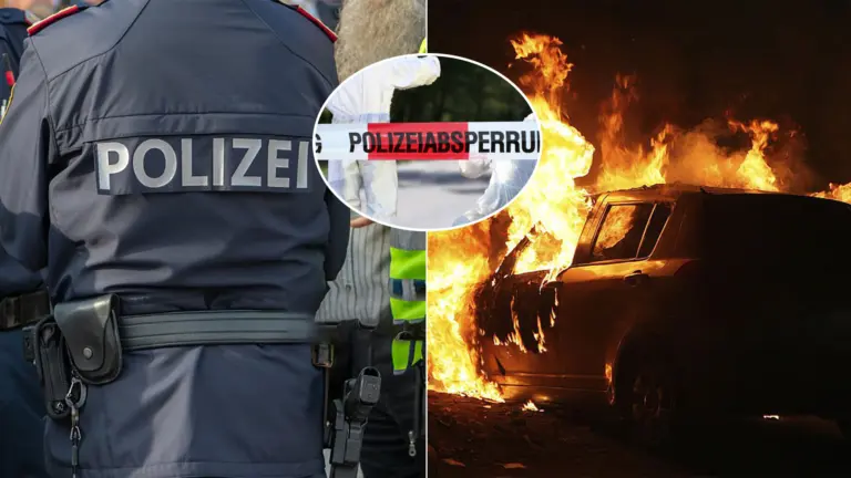 polícia Rakúsko auto oheň