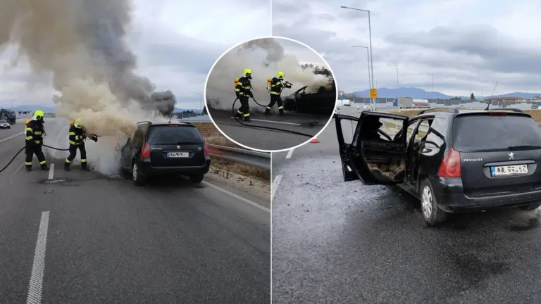 požiar auta v Trenčianskej Turnej