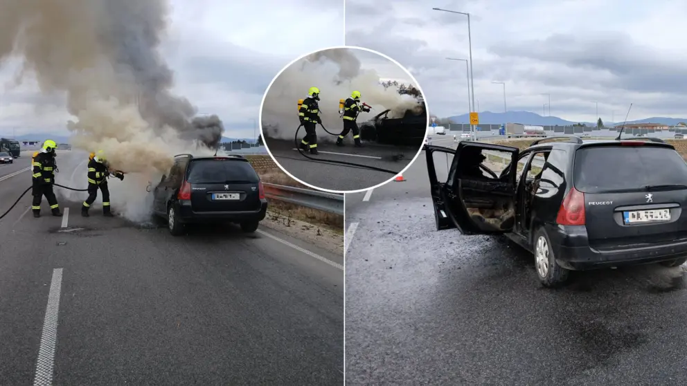 požiar auta v Trenčianskej Turnej