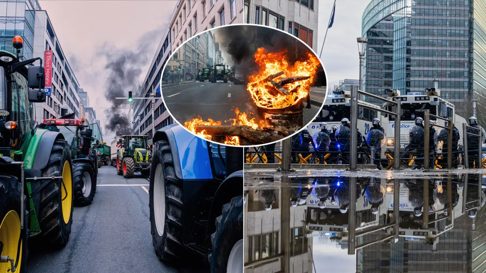 farmári protest traktory Brusel