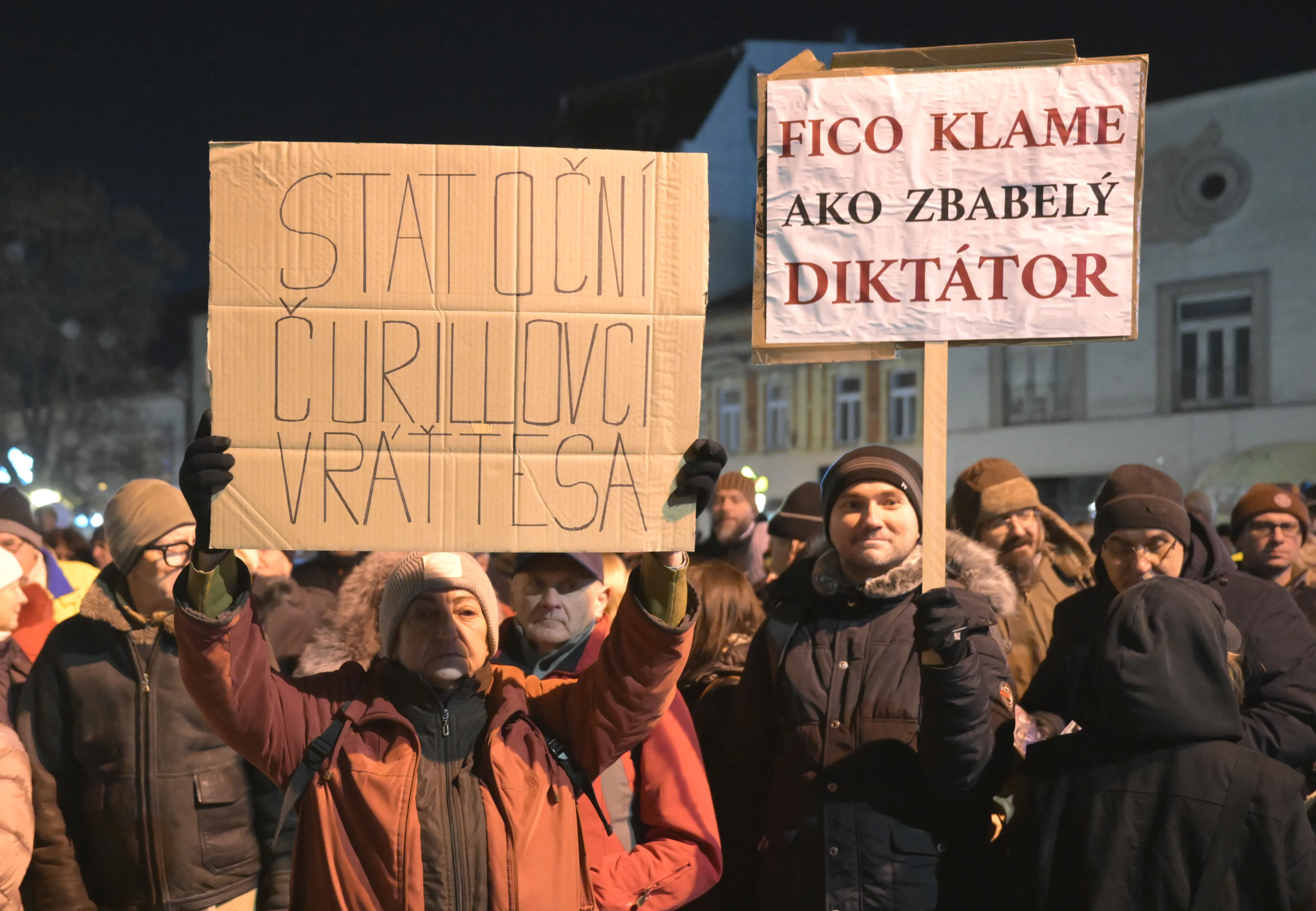 protest proti vláde v Košiciach 16. decembra 2025