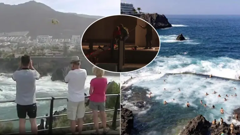 Kanárske ostrovy Tenerife bazén vlna