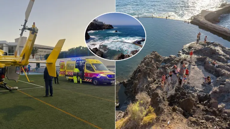 Kanárske ostrovy Tenerife bazén vlna