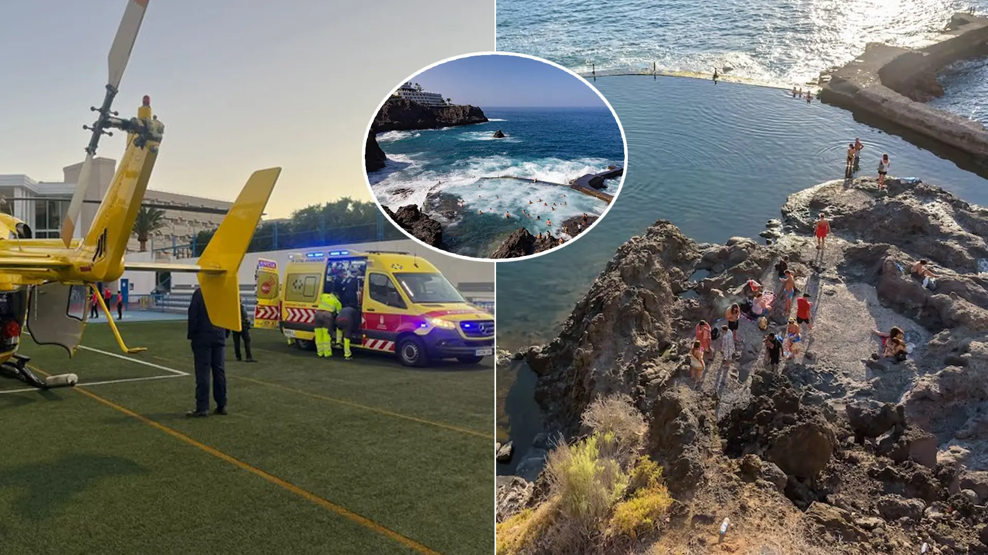 Kanárske ostrovy Tenerife bazén vlna