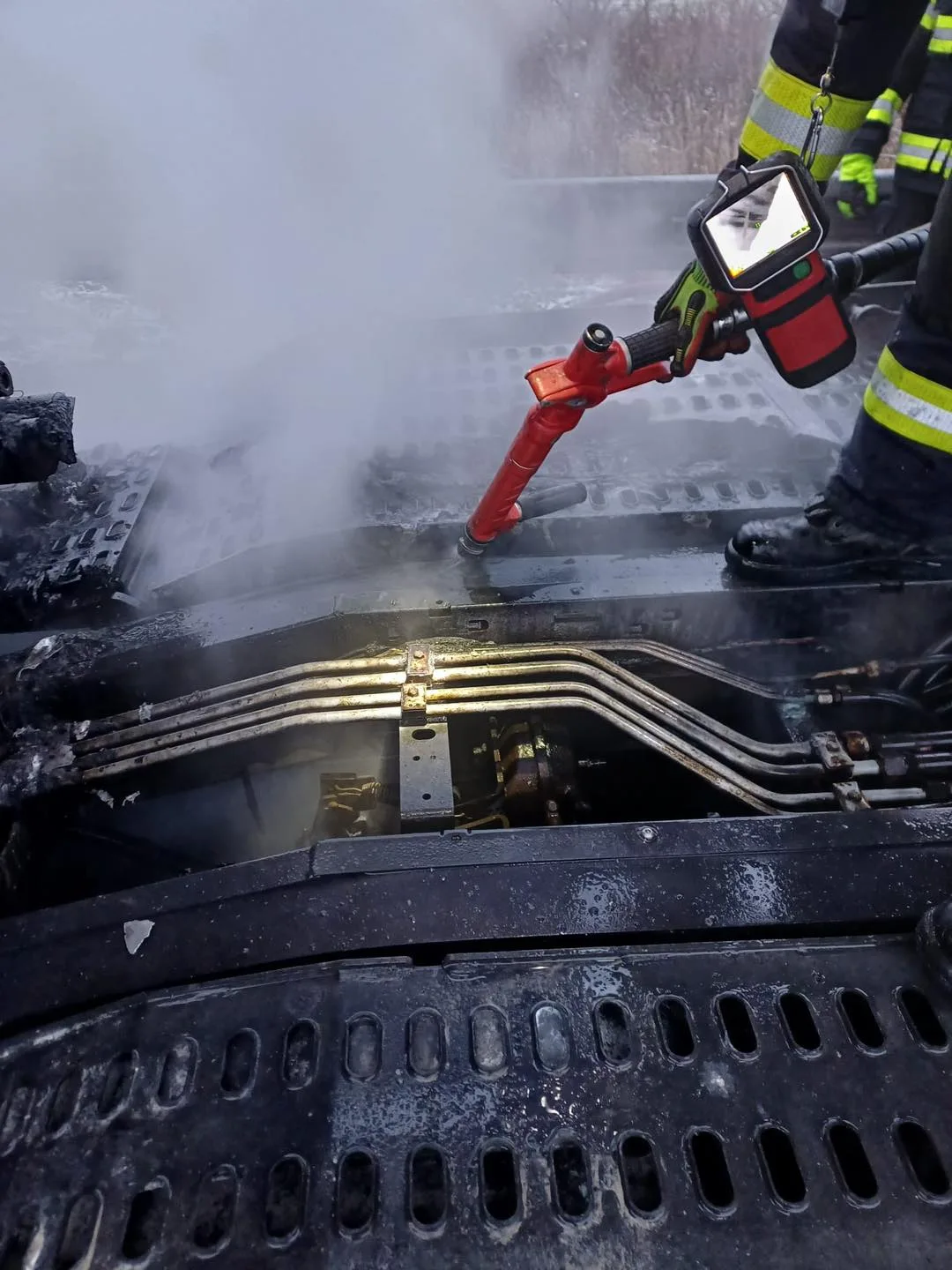 požiar kamióna v Brodskom