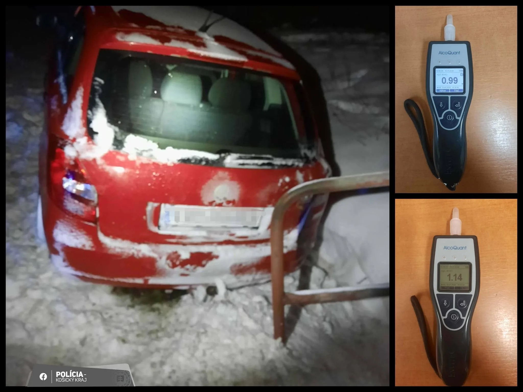 vodič alkohol okres Trebišov nehoda