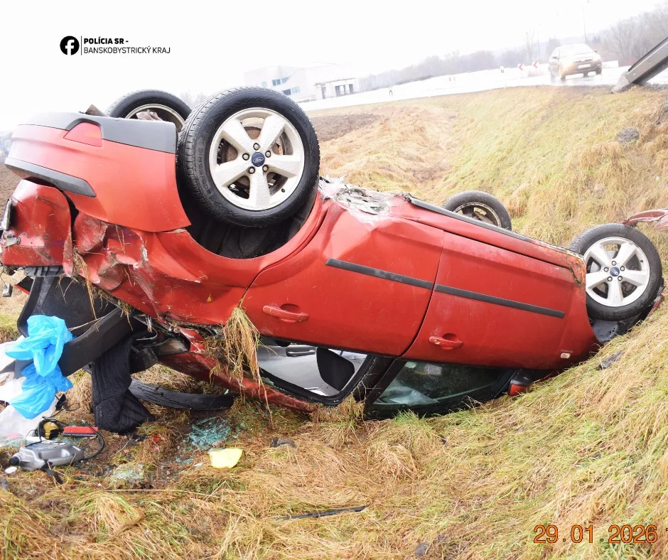 nehoda medzi Badínom a Zvolenom