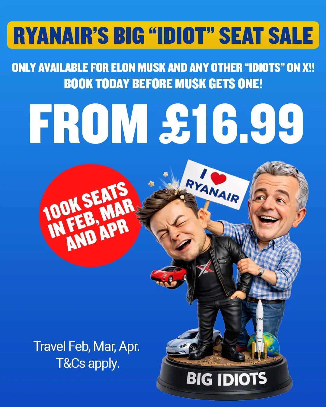 Ryanair Elon Musk Michael O'Leary