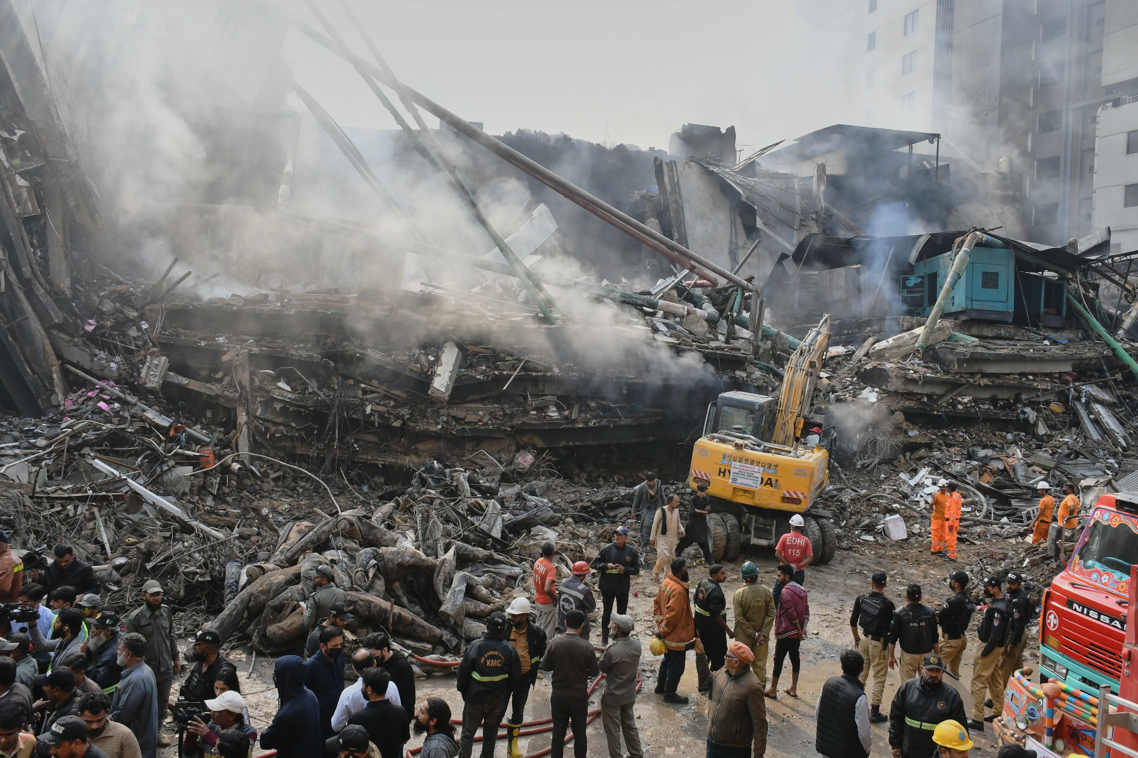 Pakistan požiar nákupné centrum Karáči