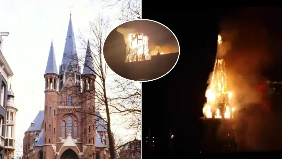 požiar kostol Amsterdam