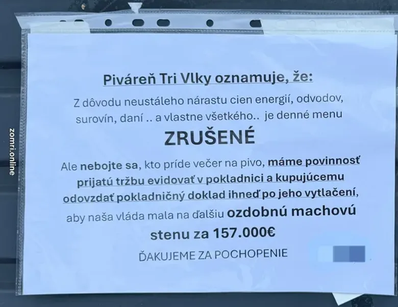 Na sociálnych sieťach sa začali objavovať sarkastické oznamy nespokojných prevádzkarov Zdroj: Zomri Official Instagram