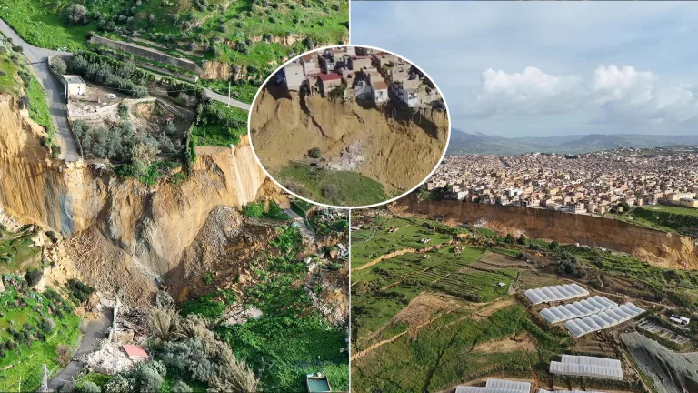 zosuv pôdy v Niscemi Taliansko