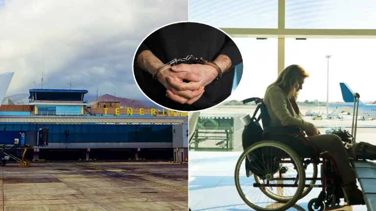 Tenerife letisko žena na vozíku muž