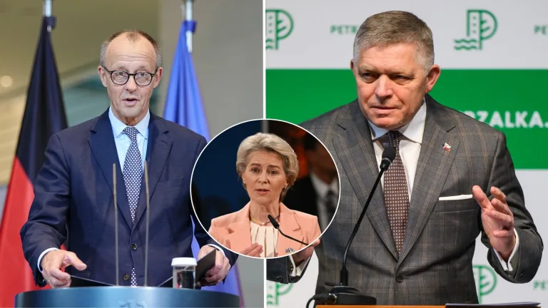 Fico, Merz, von der Leyen