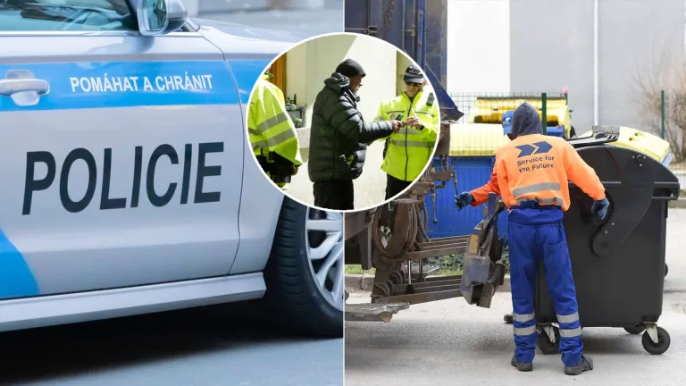 polícia česko smetiari
