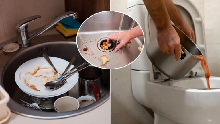 zvyšky jedla drez toaleta