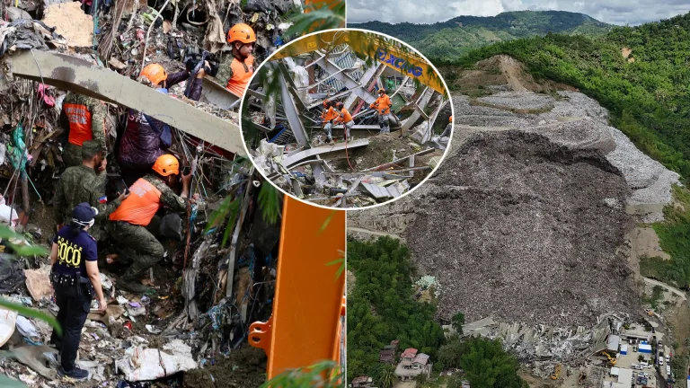 Filipíny skládka zosuv obete pátranie