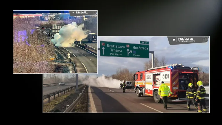 nehoda D1 požiar auto