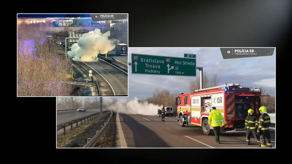 nehoda D1 požiar auto