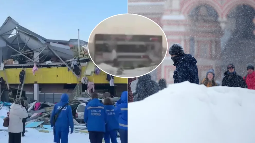 zrútenie strechy nákupného centra v Novosibirsku