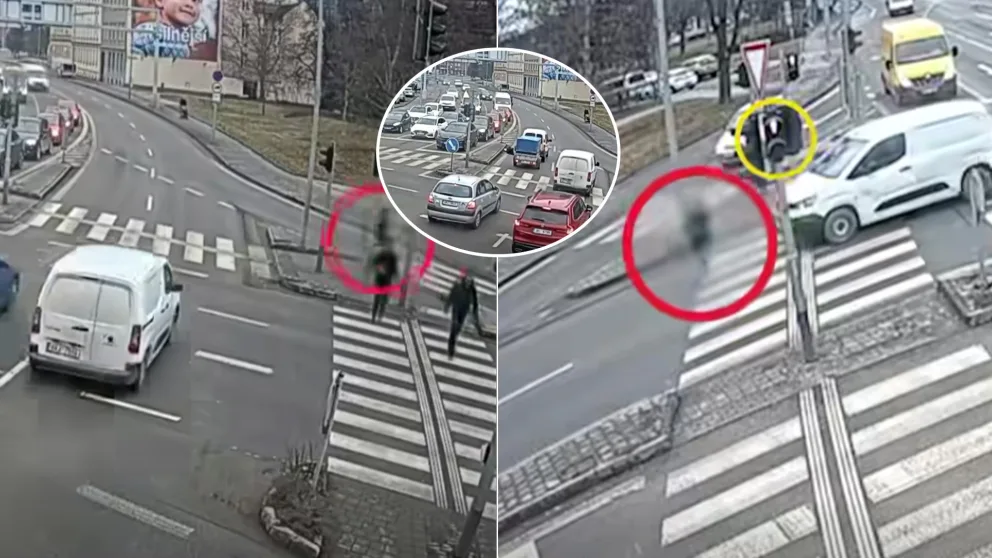 zrážka chodkyne na rušnej križovatke v Brne