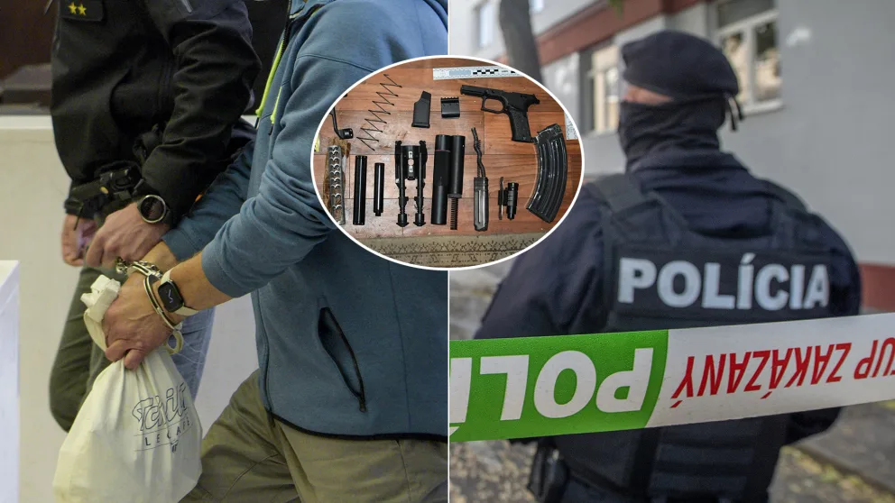 polícia zbrane muž zadržanie