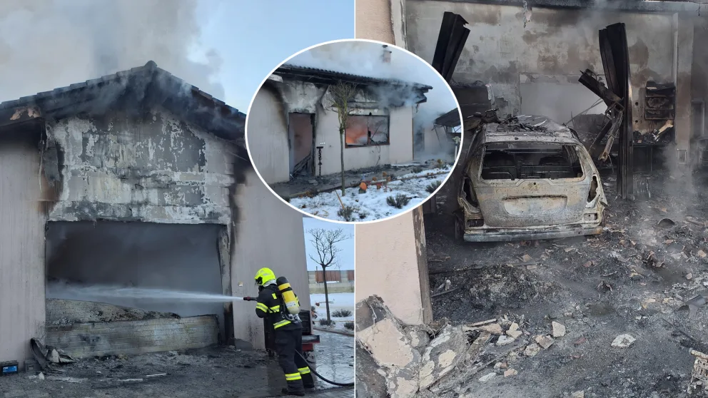 požiar v obci Beluša