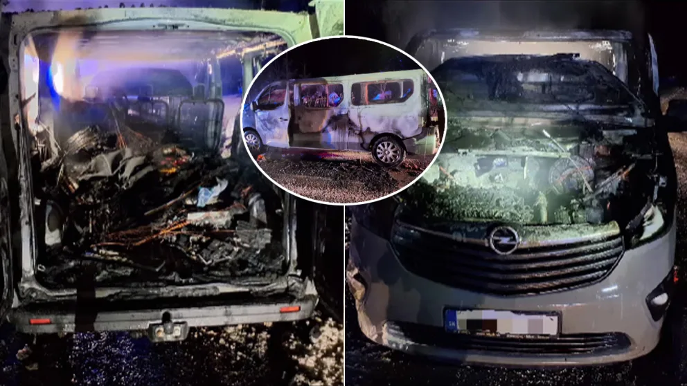 požiar dodávky v Demänovskej Doline