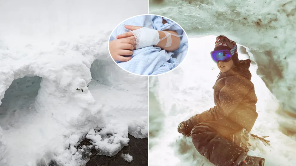 sneh snehový tunel dieťa zranenie nemocnica