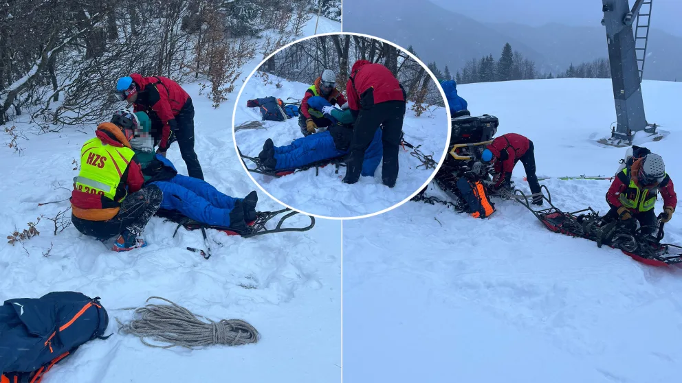 záchranári v sedle pod vrchom Končitá