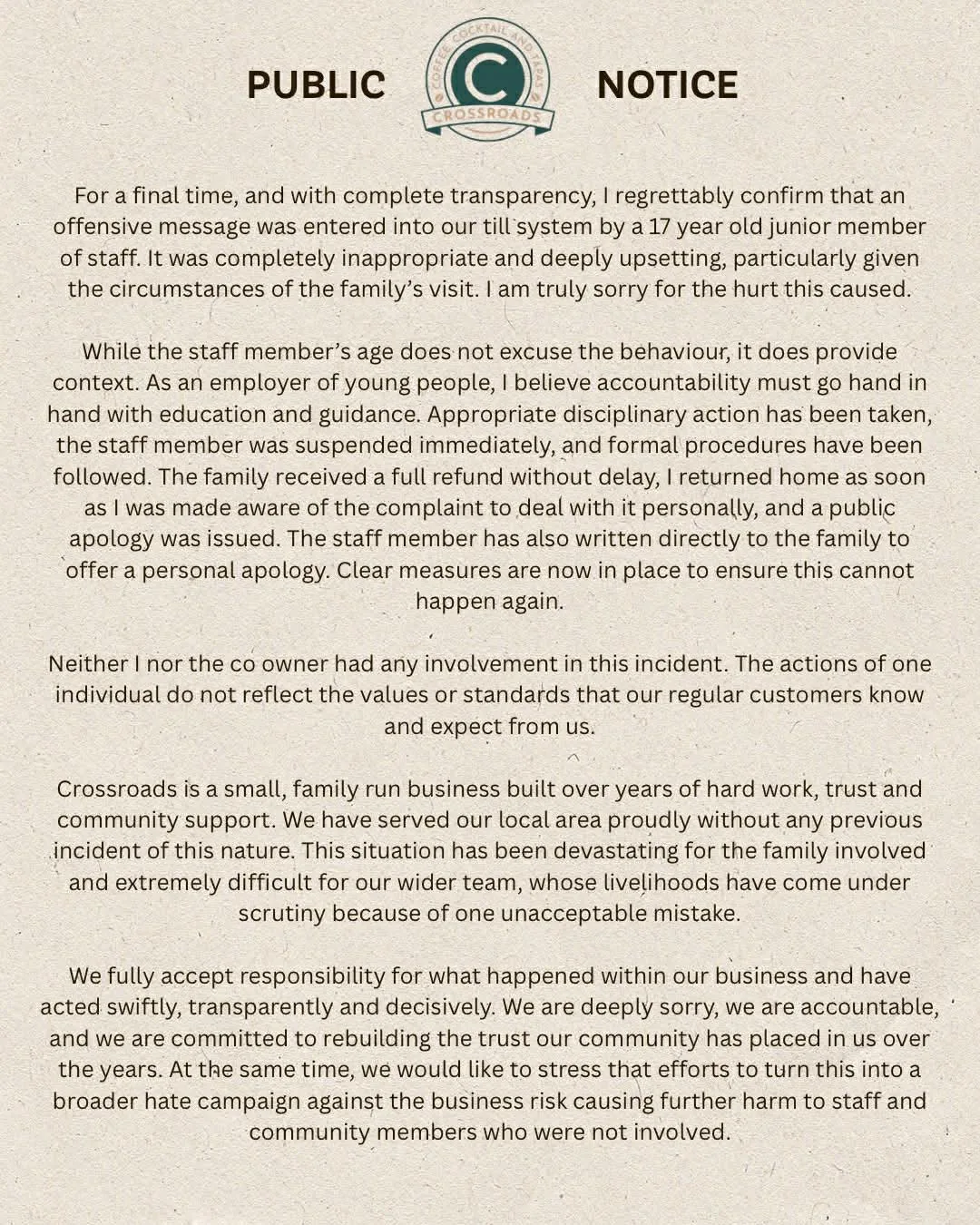 kaviareň, Británia, ospravedlnenie