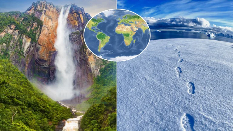 mapa vodopád Antarktída