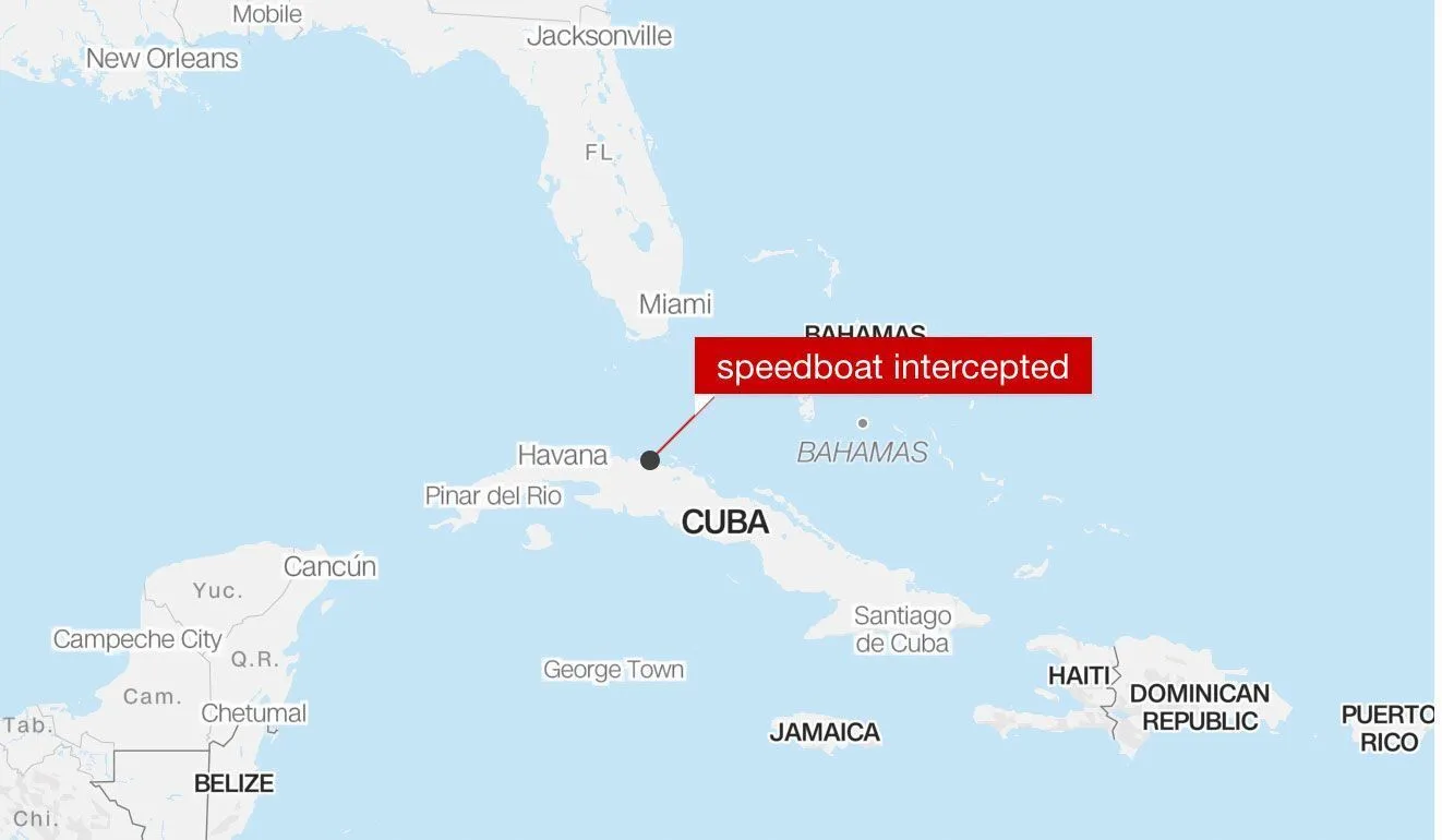 Kuba, čln, zastrelenie