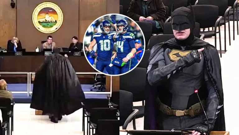 Muž oblečený ako Batman karhá mestskú radu Santa Clary za nečinnosť v súvislosti s ICE
