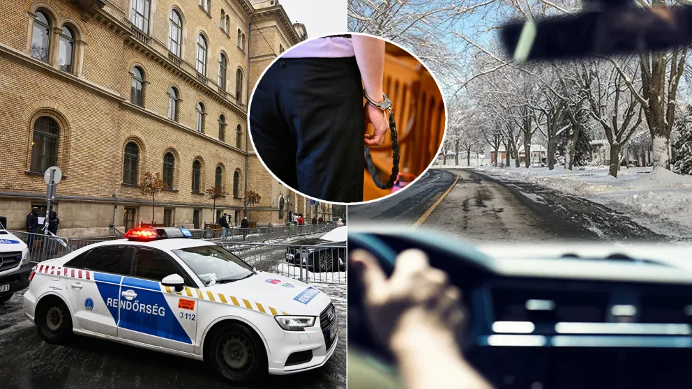 polícia Maďarsko žena súd putá auto