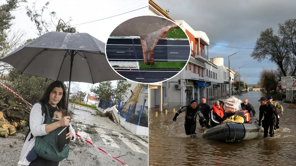 Portugalsko záplavy búrka Kristin