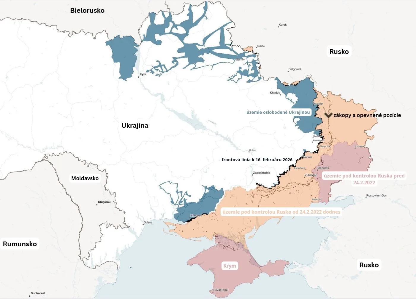 vojna na Ukrajine front februar 2026