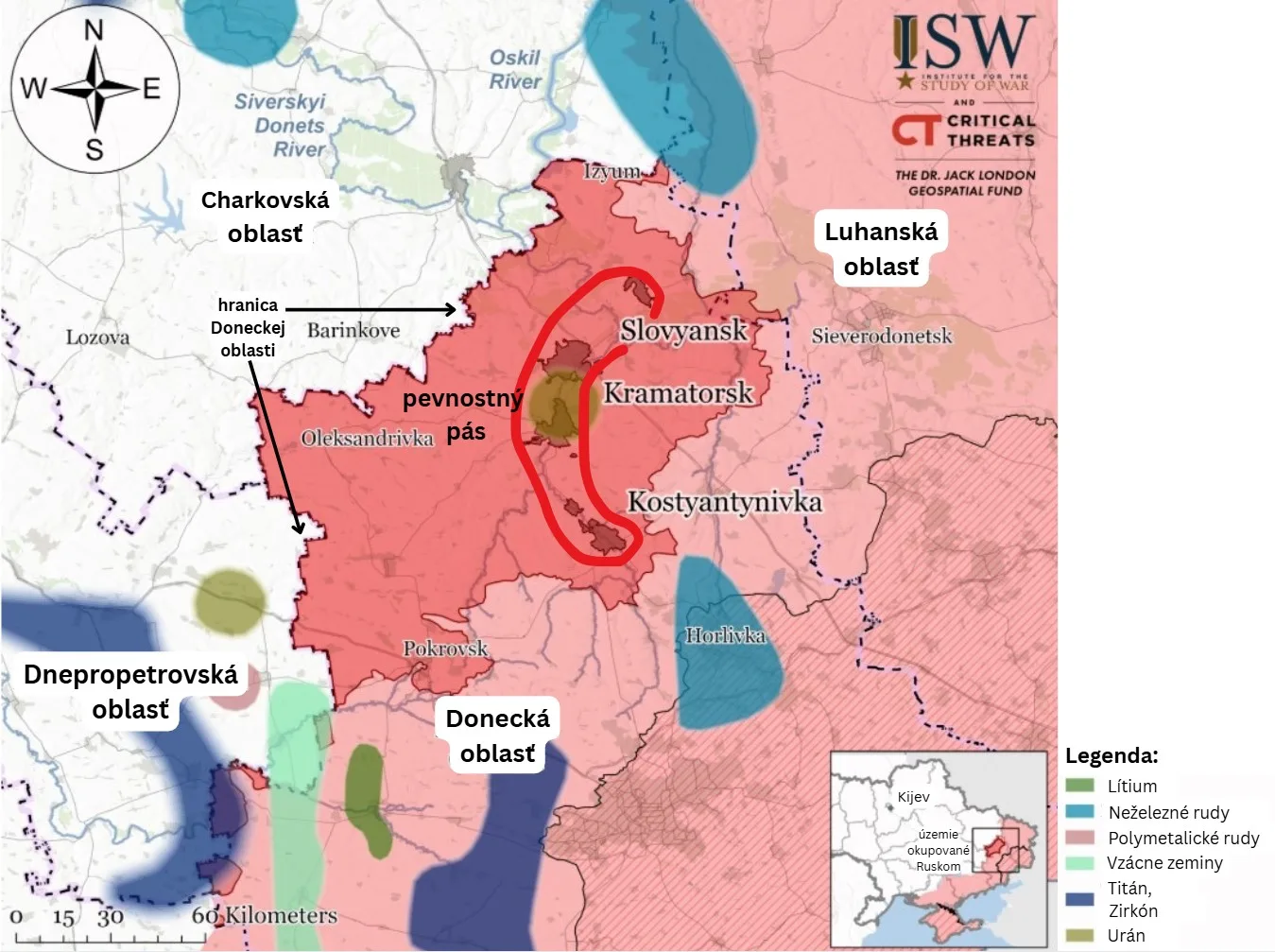 Východná Ukrajina nerastné suroviny, vojna na Donbase