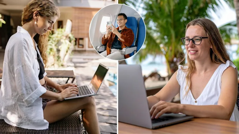 workation, práca, dovolenka