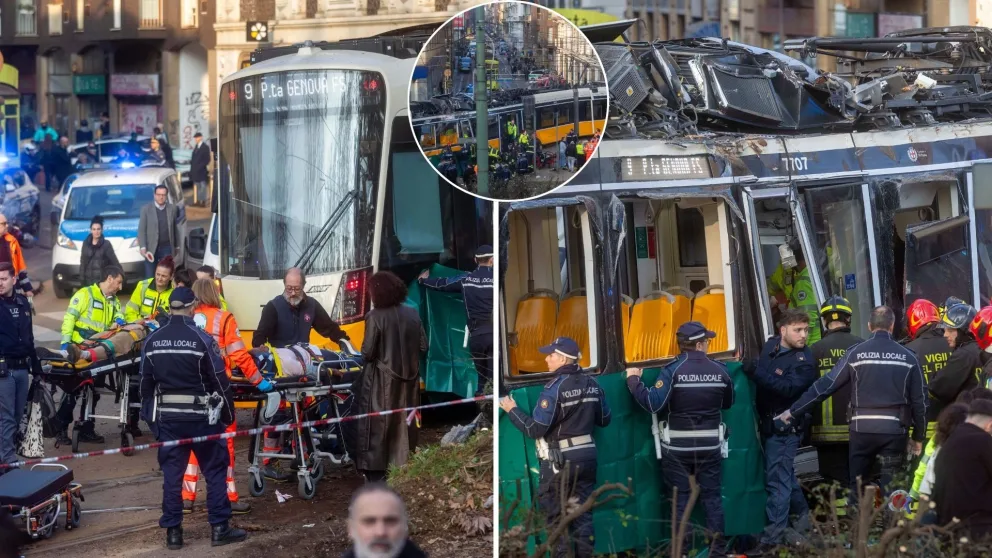 Miláno, električka, vykoľajenie