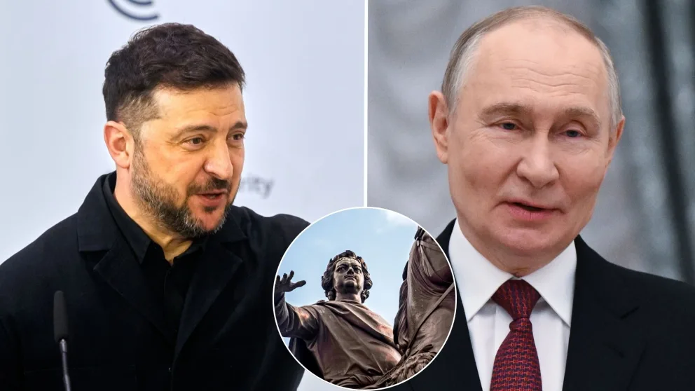 Zelenskyj, Putin, Peter I. Veľký