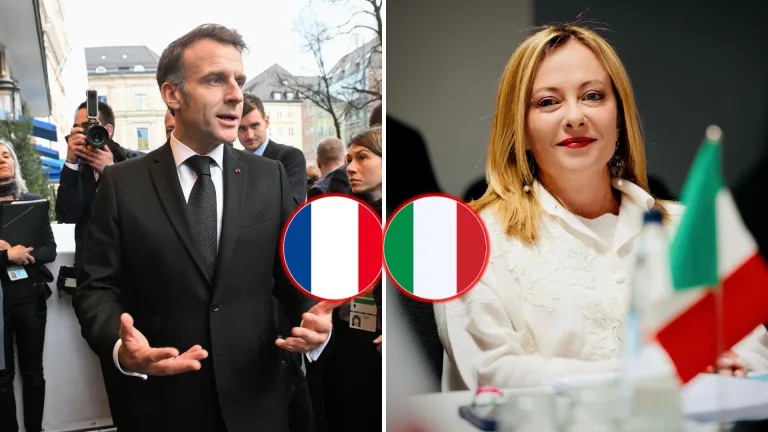 Macron, Meloni, spor
