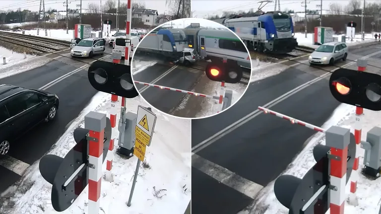 Poľsko náraz vlakov do vozidla