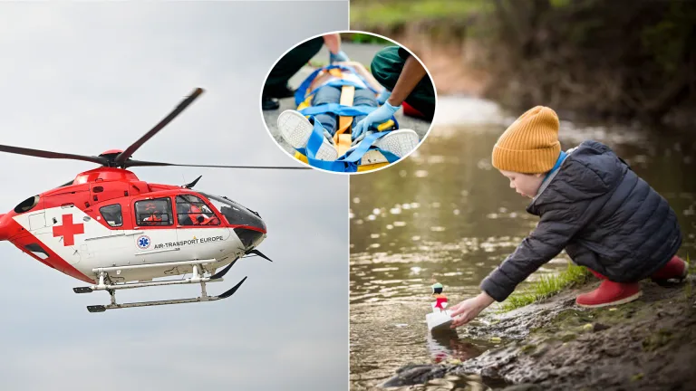 potok dieťa záchranári