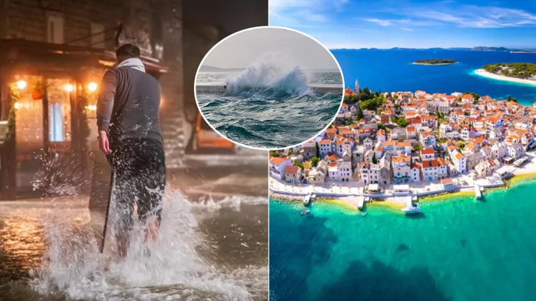 búrka povodne Dalmácia Kaštela