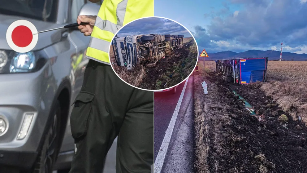 nehoda kamiónu v smere od Sečoviec na Dargov