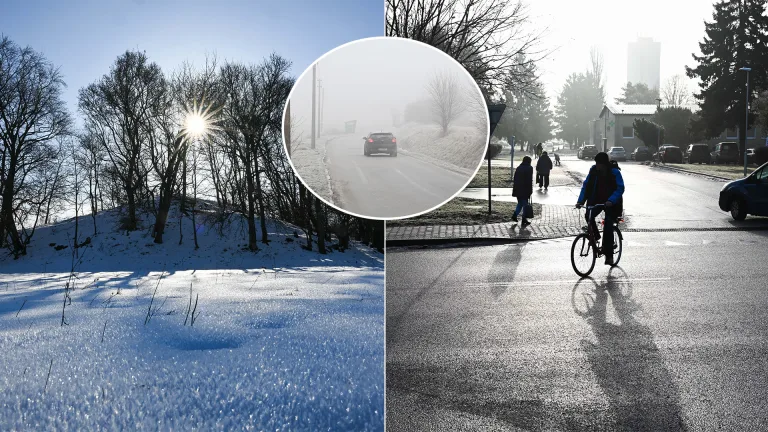 počasie zima námraza slnko hmla