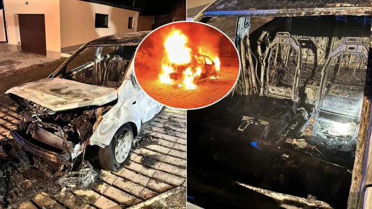 Hluboká nad Vltavou požiar auto